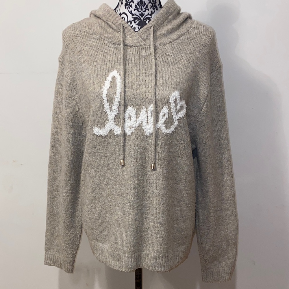 2/$50 Cupcakes & Cashmere Soft Hoodie Sweater with White “Love” Script Size XL